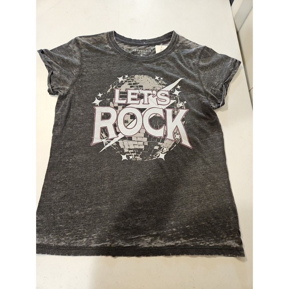 Odd People Womens Lets Rock T-Shirt Size M – Cotton Blend Lightweight Top(A1304)